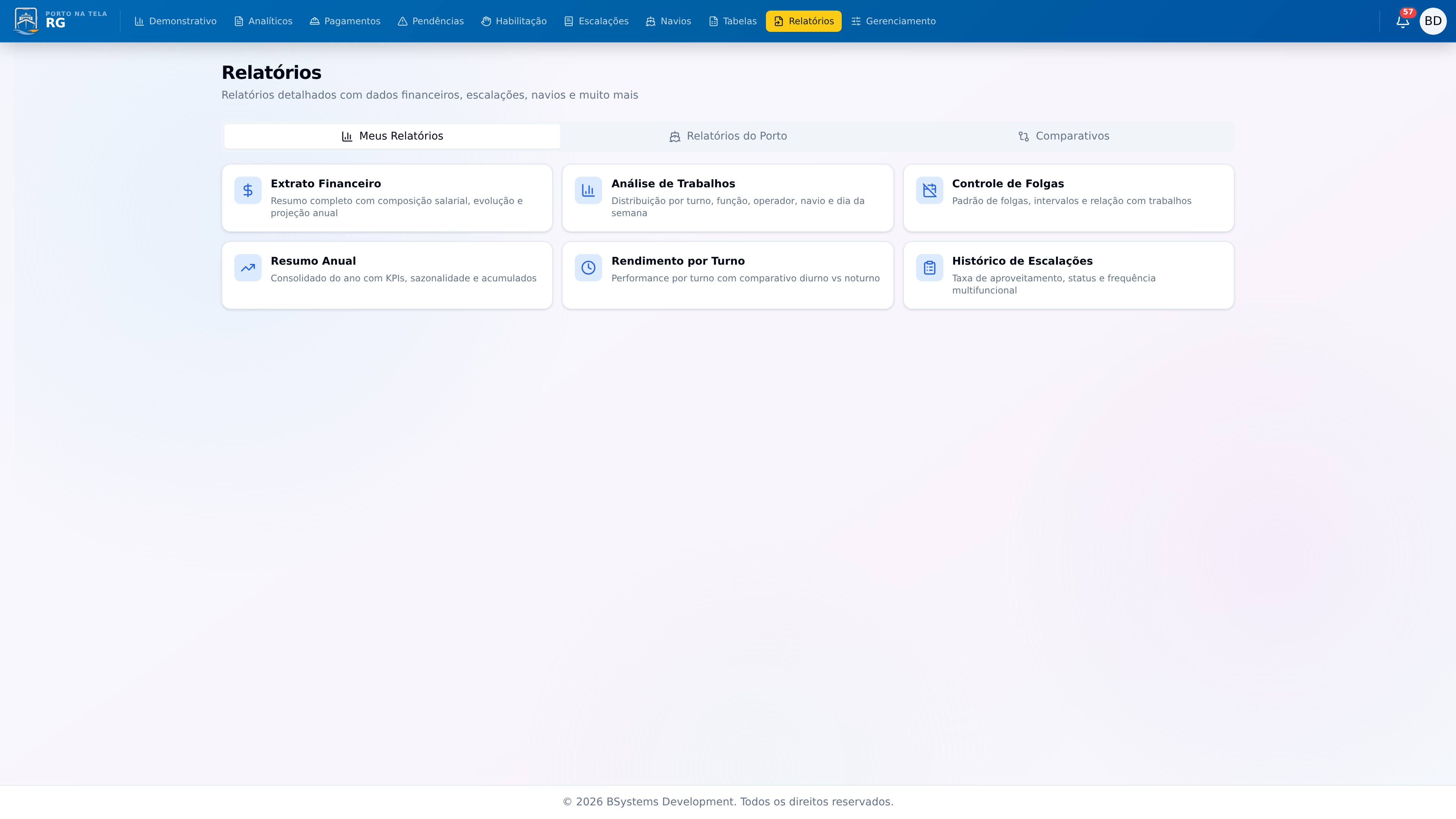 Screenshot: Relatórios Muito Completos e Complexos