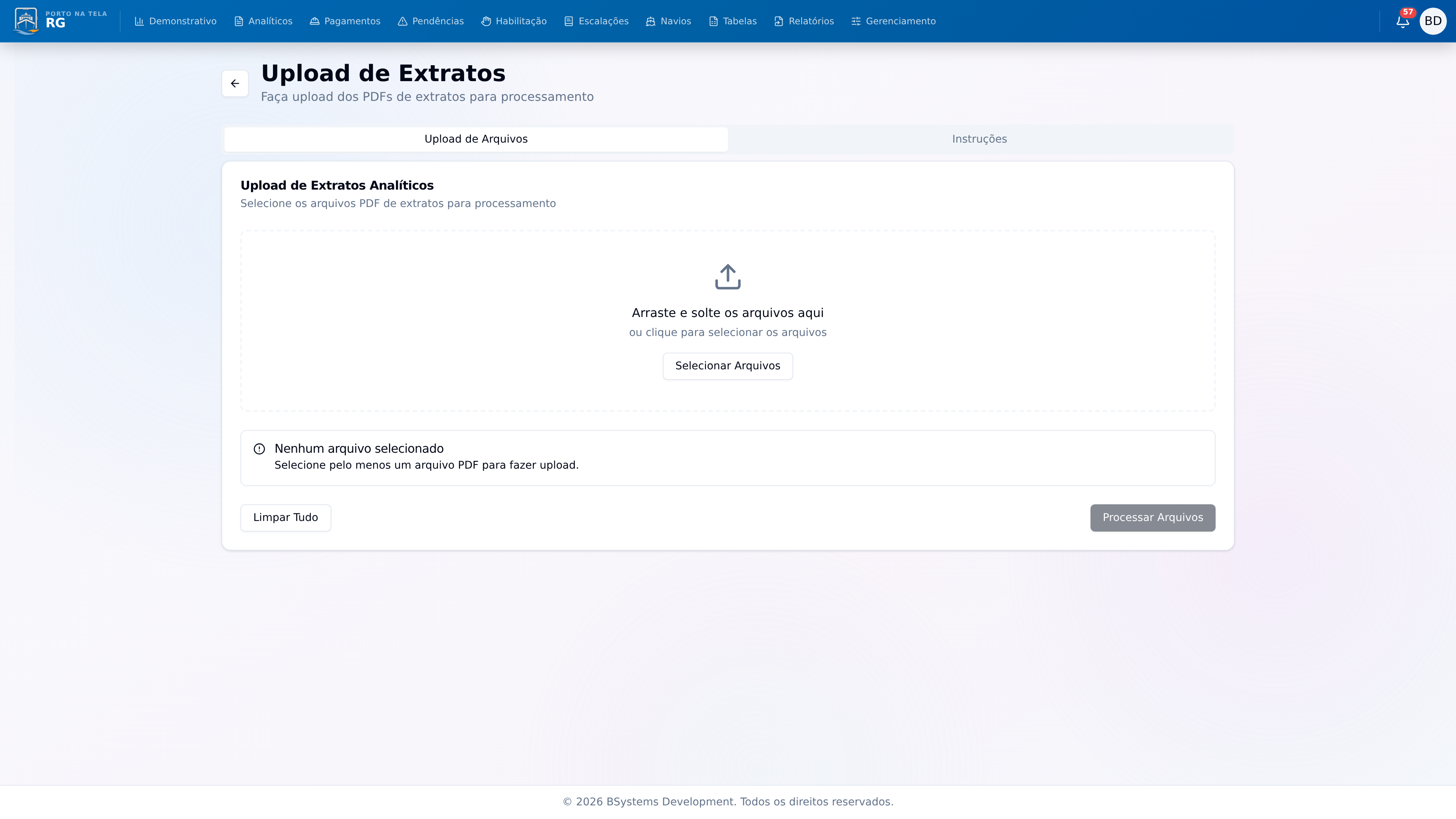 Screenshot: Upload Inteligente de PDFs